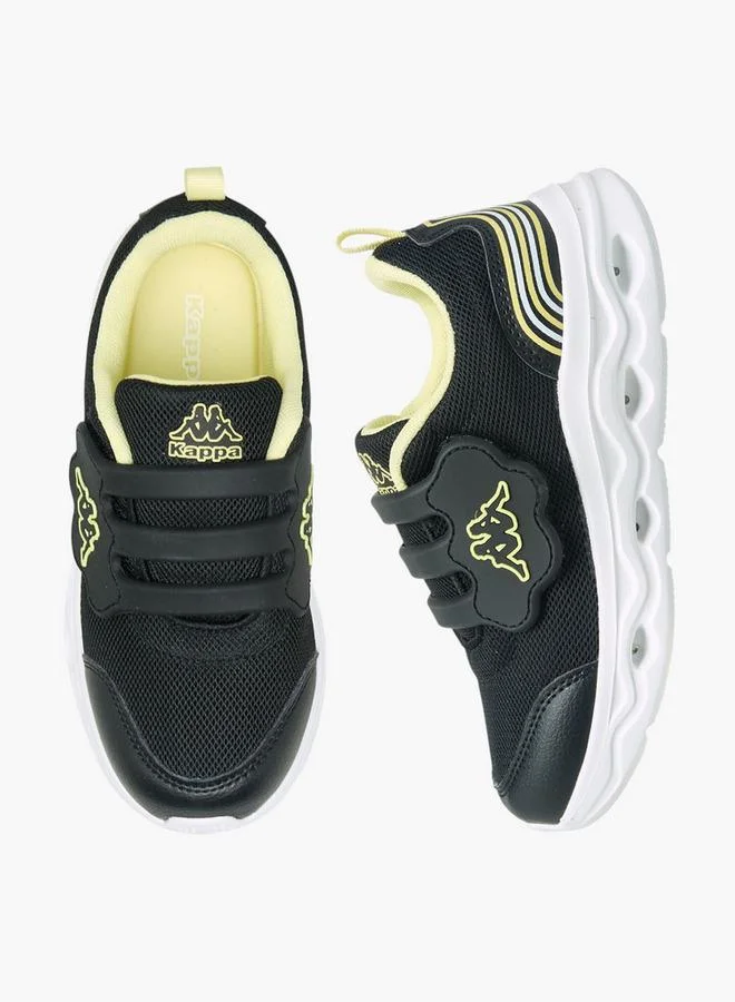 Kappa Low Top Sneakers With Hook & Loop Closure, Light-Up